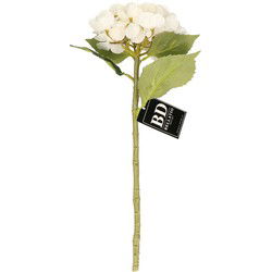 Bellatio Design kunstbloem Hortensia - creme - 48 cm - hydrangea - Kunstbloemen