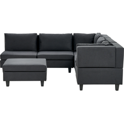 Beliani FEVIK - Modulaire Sofa-Zwart-Polyester
