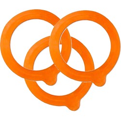 Le Parfait Weckpot inmaakringen - 10x - rubber - oranje - 9 cm - Weckpotten