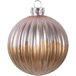 Clayre & Eef Kerstbal Ø 8x8 cm Bruin Glas