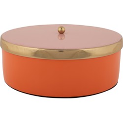 Present Time - Opbergbox Double Funky Large - Bright orange & soft pink