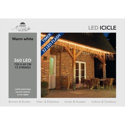 Anna's Collection Ijspegelverlichting - 360 leds - warm wit - 720 cm - Kerstverlichting lichtgordijn