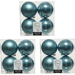 16x stuks kunststof kerstballen ijsblauw (blue dawn) 10 cm glans/mat - Kerstbal