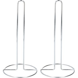 2x stuks keukenrol/keukenpapierhouder van rvs zilver 28 cm - Keukenrolhouders