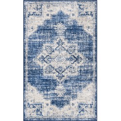 Safavieh Traditional Indoor Woven Area Rug, Brentwood Collection, BNT865, in Ivory & Navy, 91 X 152 cm