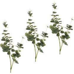 Set van 6x stuks eucalyptus kunstbloemen takken 75 cm decoratie - Kunstplanten