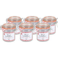 Urban Living Weckpot/inmaakpot - 6x - 250 ml - glas - met beugelsluiting - D8.5 x H10 cm - Weckpotten