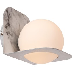 Pori - grijs Wandlamp Badkamer - 1xGrime - IP44