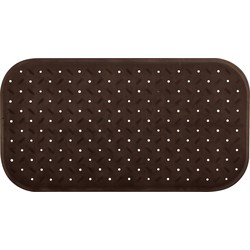 MSV Douche/bad anti-slip mat badkamer - rubber - bruin - 36 x 65 cm - Badmatjes