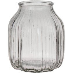 Bellatio Design Bloemenvaas klein - helder glas - D14 x H16 cm - Vazen