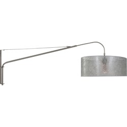 Wandlamp met lange arm zilveren kap Steinhauer Elegant Classy Smoke glas