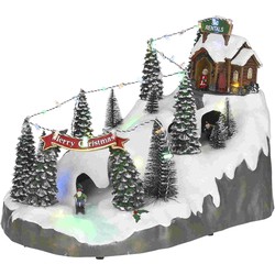 Luville Kerstdorp Ski-berg - 36x23.5x24 cm - Plastic - Wit