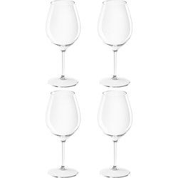 4x Witte of rode wijn glazen 51 cl/510 ml van onbreekbaar transparant kunststof - Wijnglazen