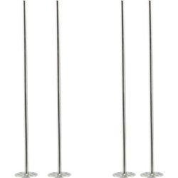 4x stuks Cocktailstampers/roerstaafjes RVS 21 cm - Herbruikbare cocktailroerders - Cocktailprikkers