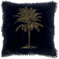 Unique Living - Kussen Palm 45x45cm Black