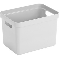 Witte opbergboxen/opbergmanden 18 liter kunststof - Opbergbox