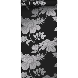 Origin Wallcoverings behang bloemen zwart - 53 cm x 10,05 m - 345927