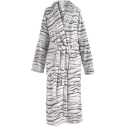 Zo Home Flanel Fleece Badjas Siberian White Tiger - grey - XL