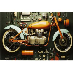 Glasschilderij Garage Motorbike 60x80cm