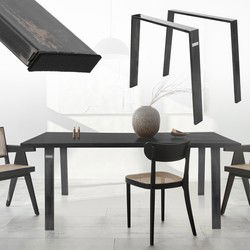 Set van 2 tafellopers Loft 90x72 cm profiel 8x2 cm staal U-vorm ML design