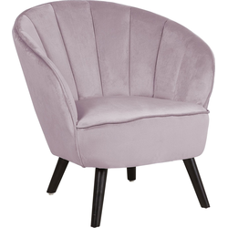 Beliani DALA - Fauteuil-Roze-Fluweel