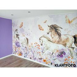 Paarden pracht - Kinderbehang - 194,8 cm x 280 cm - Walloha