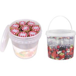 HI Weckpotjes - 2x set - emmer met 10 potjes - 210 ml - glas - weckpotten - jampotjes - Weckpotten
