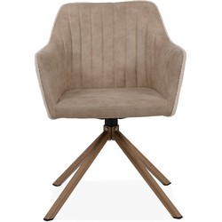 Set van 2 Beige Stoelen van Bouclé Stof L60 cm - Ray