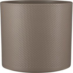 Mica Decorations Bloempot - taupe - relief - keramiek - 28 x 26 cm - Plantenpotten