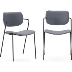 Set van 2 stoelen met zwarte metalen poten L49 cm - MAIKA