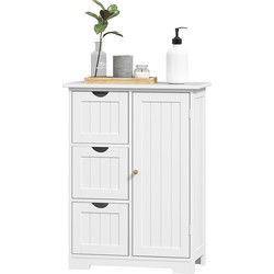 4goodz Buffetkast Badkamer Ladekast, 3 Laden, 3 Planken, MDF, Wit