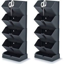 Prosperplast Kruidentuin - 2x - verticaal - modulair - antraciet - 48 cm - Plantenpotten