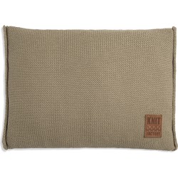 Knit Factory Uni Sierkussen - Olive - 60x40 cm - Inclusief kussenvulling