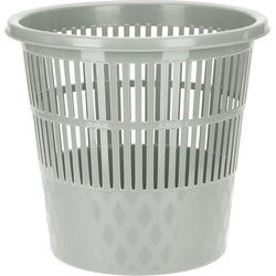 Excellent Houseware Vuilnisbak/prullenbak - 20 L - grijs - 28 cm - Prullenmanden