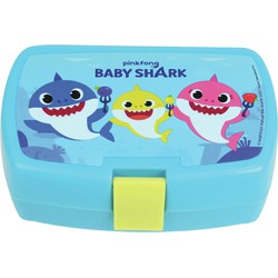 Kunststof broodtrommel/lunchbox Baby Shark 16 x 11 cm - Lunchboxen