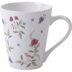 Clayre & Eef Mok Wit Blauw Keramiek Bloemen