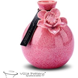 Villa Pottery  Roze bloemenvaas Jolie D9 x H11  - Vaas Jolie 9x11 roze
