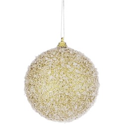 Kerstboomversiering gouden kerstballen met glitter 8 cm - Kerstbal