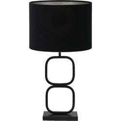 Tafellamp Lutika/Velours - Zwart/Zwart - Ø30x67cm