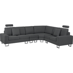 Beliani STOCKHOLM - Hoekbank-Grijs-Polyester