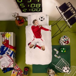 Snurk Amsterdam Dekbedovertrek Soccer Champ Red 140 x 200/220 cm incl. 1 kussensloop 60 x 70 cm