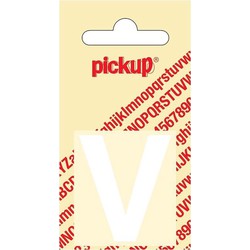 Plakletter Helvetica 40 mm Sticker witte letter v - Pickup