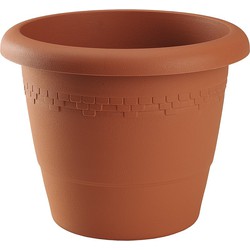 Hega Hogar Bloempot/plantenpot - terra cotta - rond - kunststof - D35 x H29 cm - Buiten gebruik - Plantenpotten