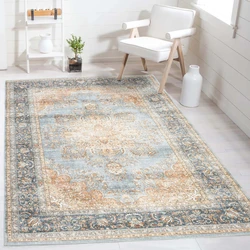 Burano vloerkleed - Medaillon Vintage - Terra - Grijs / Blauw - 120 X 170 CM