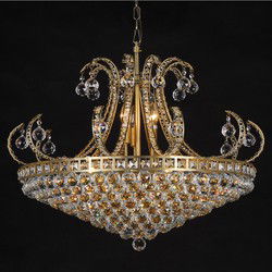 LumiLamp Kroonluchter  Ø 80x60/182 cm  Goudkleurig Ijzer Glas Hanglamp