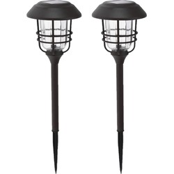 Set van 2x stuks solar tuinlampen/prikspots op zonne-energie 59 cm - Prikspotjes