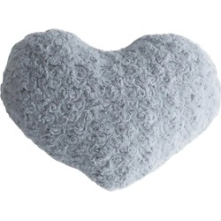 Pluche kussen hart grijs 28 x 36 cm - Sierkussens