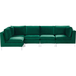 Beliani EVJA - Modulaire Sofa-Groen-Fluweel