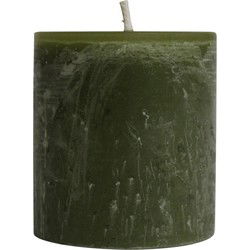 PTMD Kaars New Rustic Outdoor - 15x15x16 cm - Parrafin - Olijf