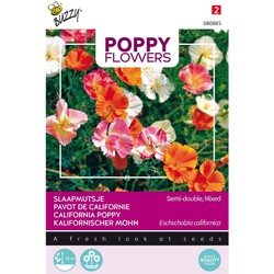3 stuks - Poppies of the world slaapmutsjes dubbelblad gemengd